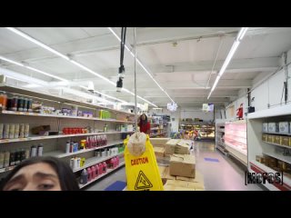 an employee fucks a colleague right in the store